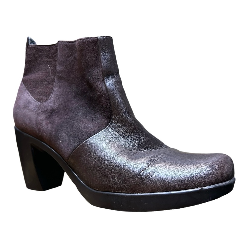 Dansko Tiffany Brown Suede & Leather Heeled Ankle Boots Size 9 EUR 39